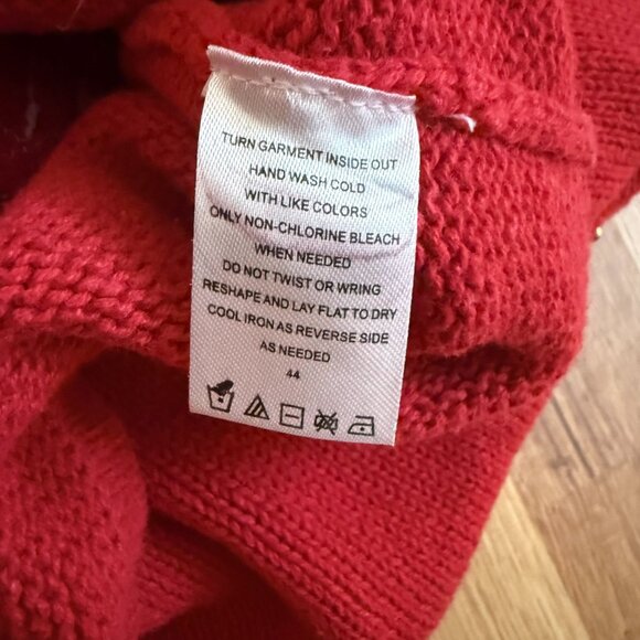 VINTAGE Red Snowman Christmas Sweater Vest | PL | Faux Fur Collar - Picture 13 of 13